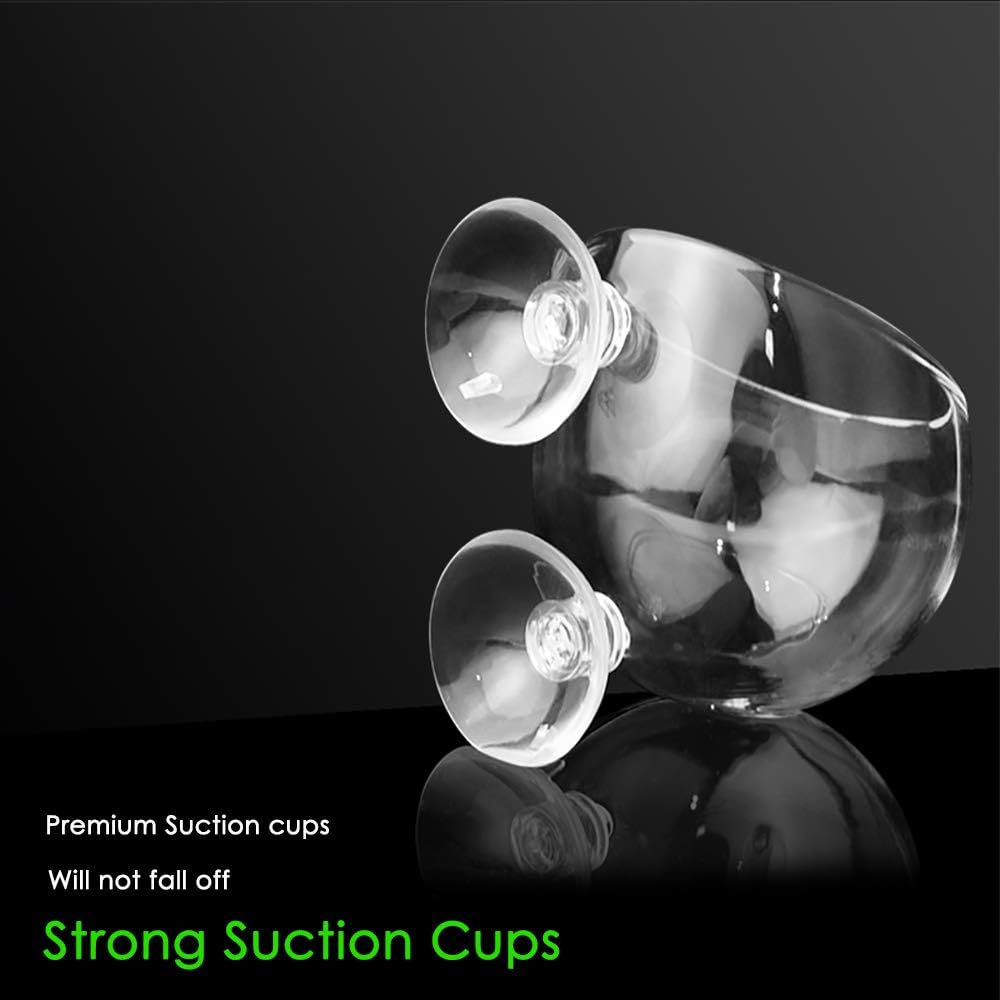 capetsma 4X Crystal Glass Aquarium Plant Pot, Aquarium Aquatic Planter, Red Shrimp Live Plants Fish Tank Glass Holder with 4X Suction Cups for Aquarium Fish Tank Decorations β¦ (4 Pack)β¦