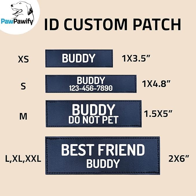 PawPawify Custom No Pull Dog Harness with Name and Phone Number, Heavy Duty Personalized Pet Vest to Prevent Tugging, Pulling, or Choking, Training and Walking (New Red, XXL (85-140 LBS))