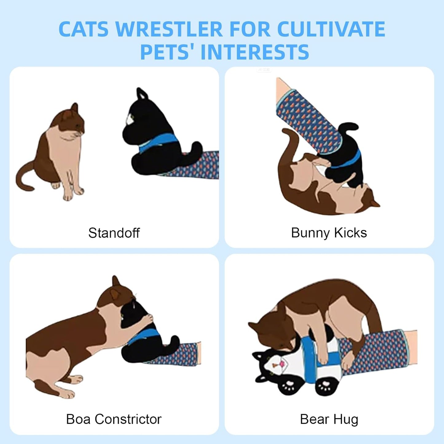 Cat Wrestling Toys Puppet,Cat Wrestling Glove,Cats Wrestler for Cultivate Pets' Interests,Hand Puppets with Tough Padding for Safe and Fun Interactive Play Cat Toy Gift