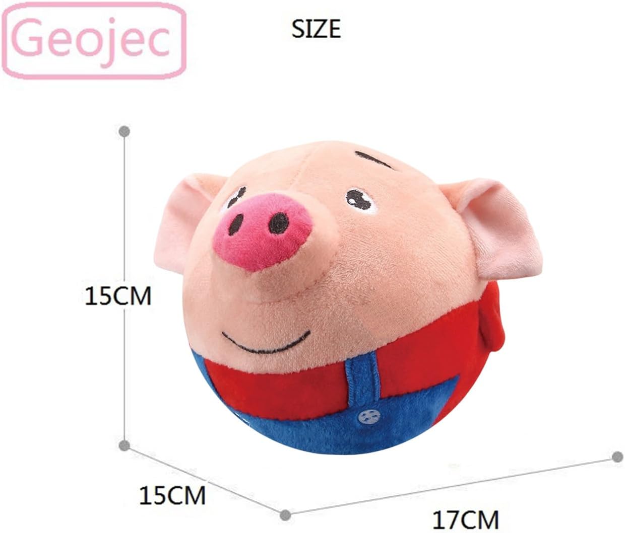 Interactive Dog Toys,Jumping Squeaky Dog Toys with Recording and Music Modes,Activated Dog Toy Moving Dog Toy for Small/Medium/Large Dogs to Keep Them Busy(Red Pig)