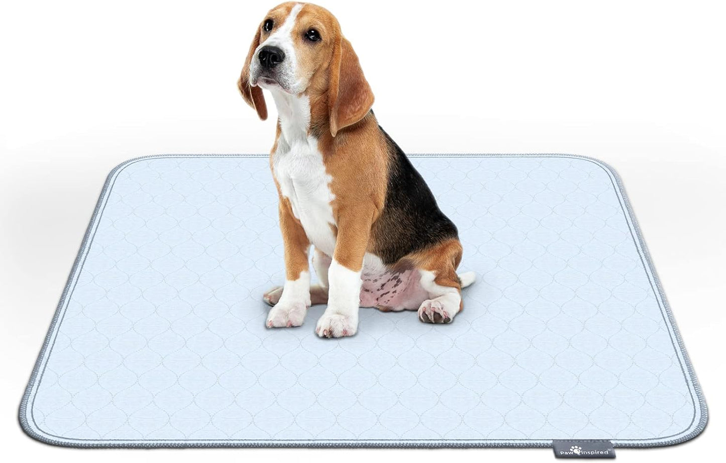 Paw Inspired Washable Pee Pads for Dogs (2 Pack), Leakproof, Non-Slip Reusable Puppy Pads for Potty Training, Whelping, Waterproof Mat (34x36 Inch, Pack of 2)