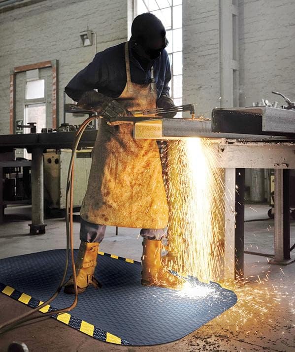 American Floor Mats Hog Heaven 5/8 inch Black & Black Border 5' x 6' Nitrile Backed Anti-Fatigue Comfort Mat