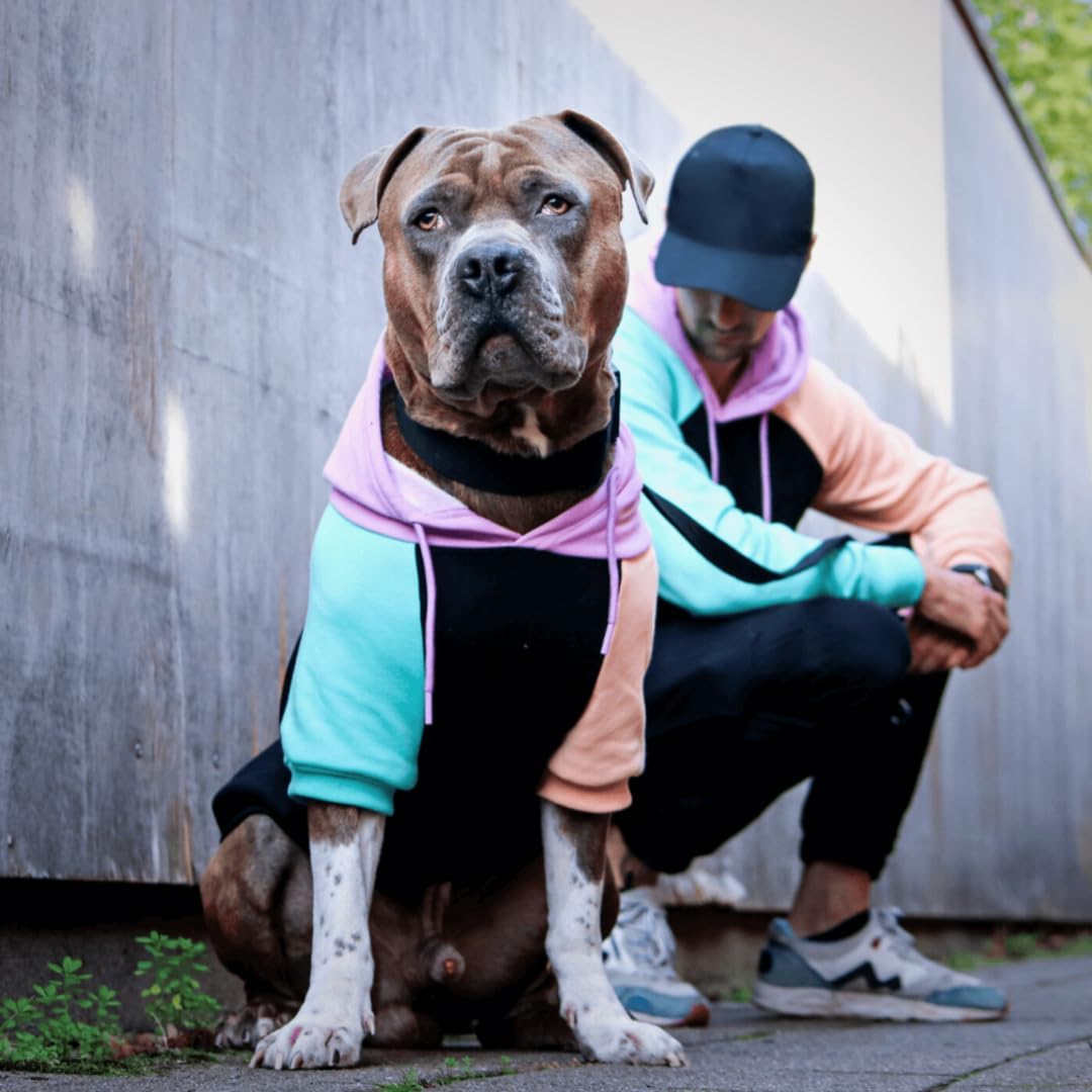 Spark Paws Dog Hoodie – Premium Dog Sweater for Small, Medium, and Large Dogs | Warm Outfits for French Bulldogs, Pitbull, Puppy, Winter Jacket Alternative - Cyber Punk - L