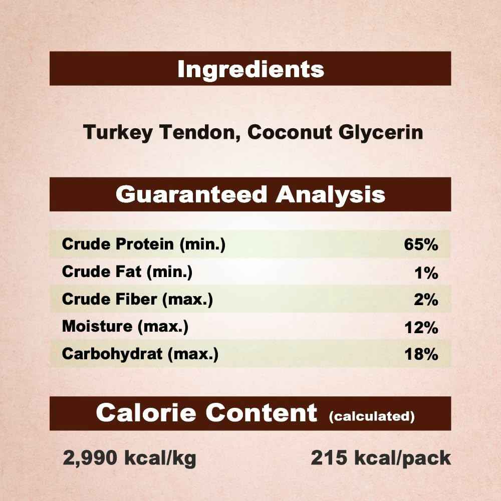AFreschi Turkey Tendons for Dogs, USA-Sourced, Healthy Dog Treats, Rawhide-Free Puppy Chews, Long Lasting, All Natural, Hypoallergenic Dog Treats for Large Breeds, 1 Count Pack Ring (L)