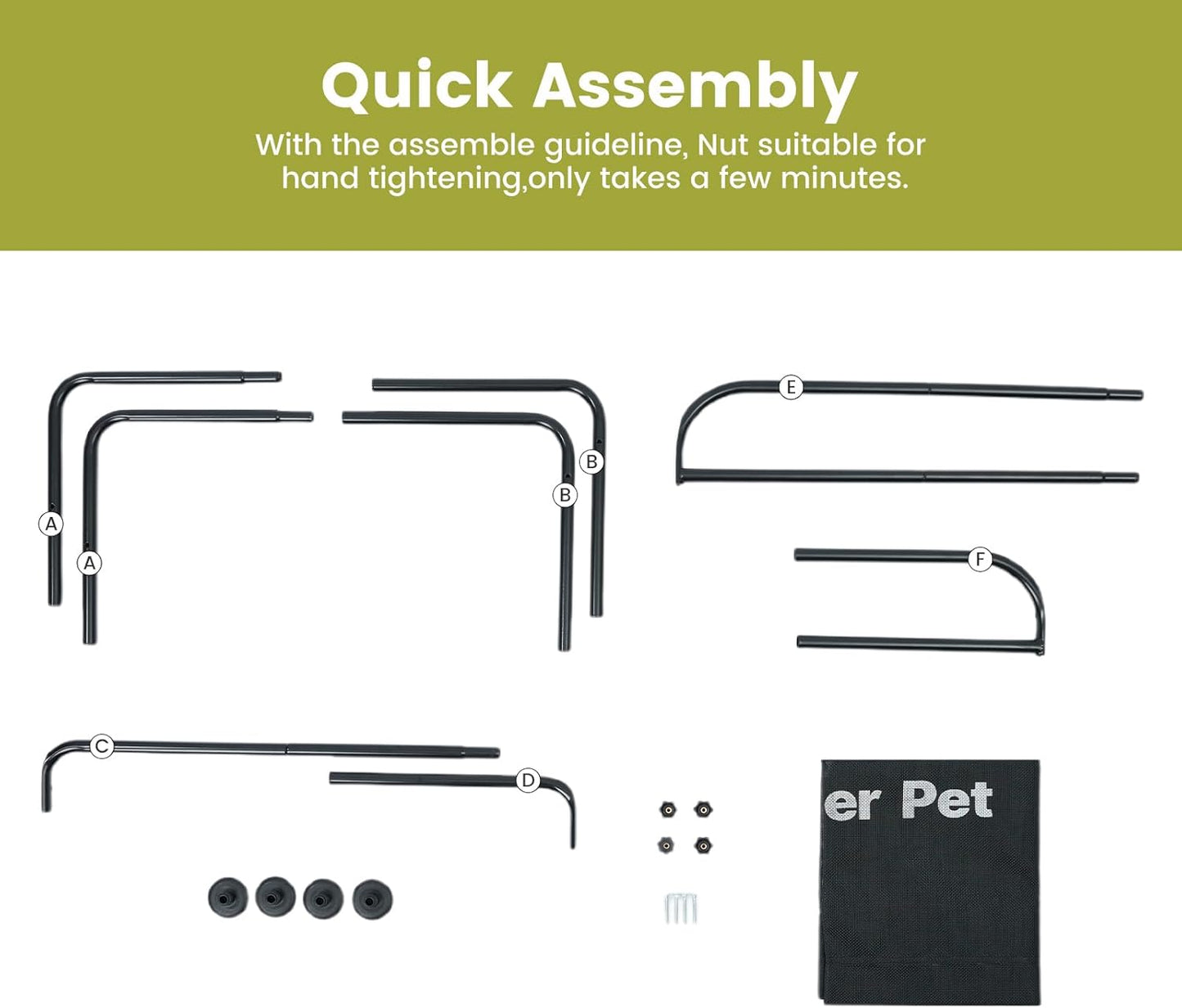 Gardner Pet Elevated Dog Bed for Small Dog, Outdoor Raised Bed Waterproof Portable Cooling Pet Cot Hammock Bed with 3-Sided Guardrail, Breathable Mesh, Black, 35 Inches