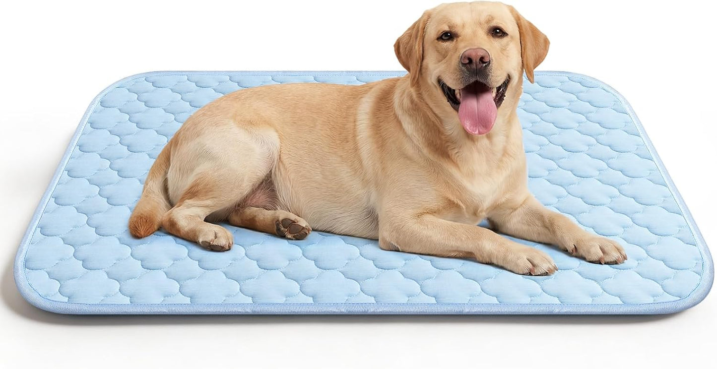Dog Cooling Mat for Large Dogs, Long-Lasting Cool Pad for Dogs Outdoor & Indoor Use with Ice Silk Fabric & Waterproof Cover, Summer Cooling Pet Bed 36" x 26", Non-Slip Washable Pet Blanket