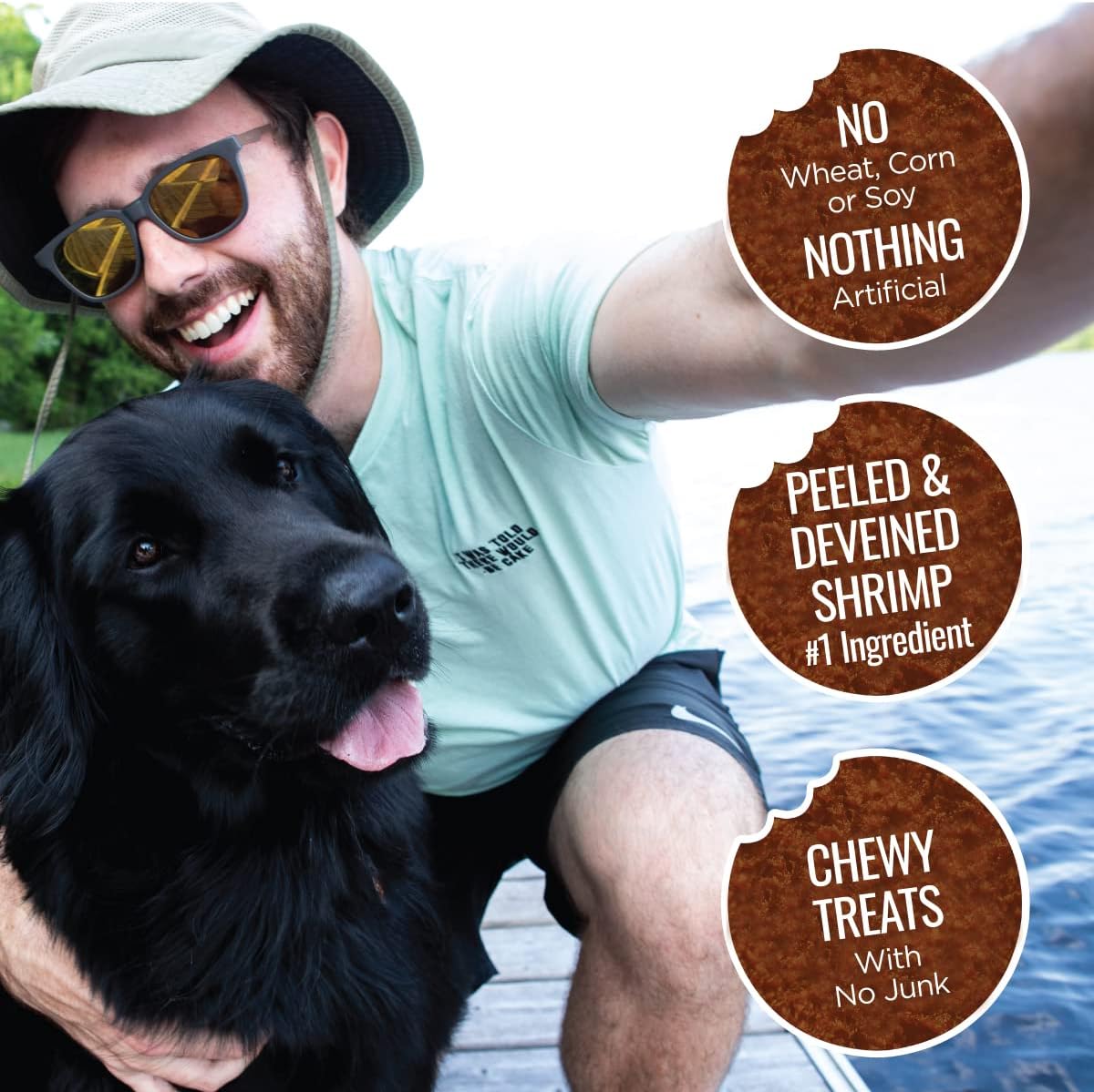 Smart Cookie All Natural Dog Treats - Shrimp & Coconut - Training Treats for Dogs with Allergies, Sensitive Stomachs - Soft Dog Treats, Chewy, Grain Free, Human-Grade, Made in USA - 5oz, Pack of 3