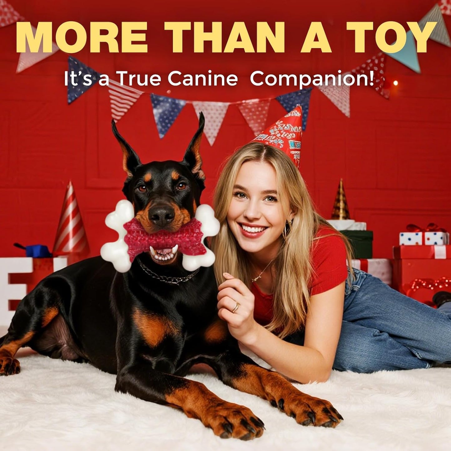 Tough Dog Toys, Toys for Aggressive Chewers Large Breed, Chew Dogs, Bone Toy Nylon Dogs Almost Indestructible