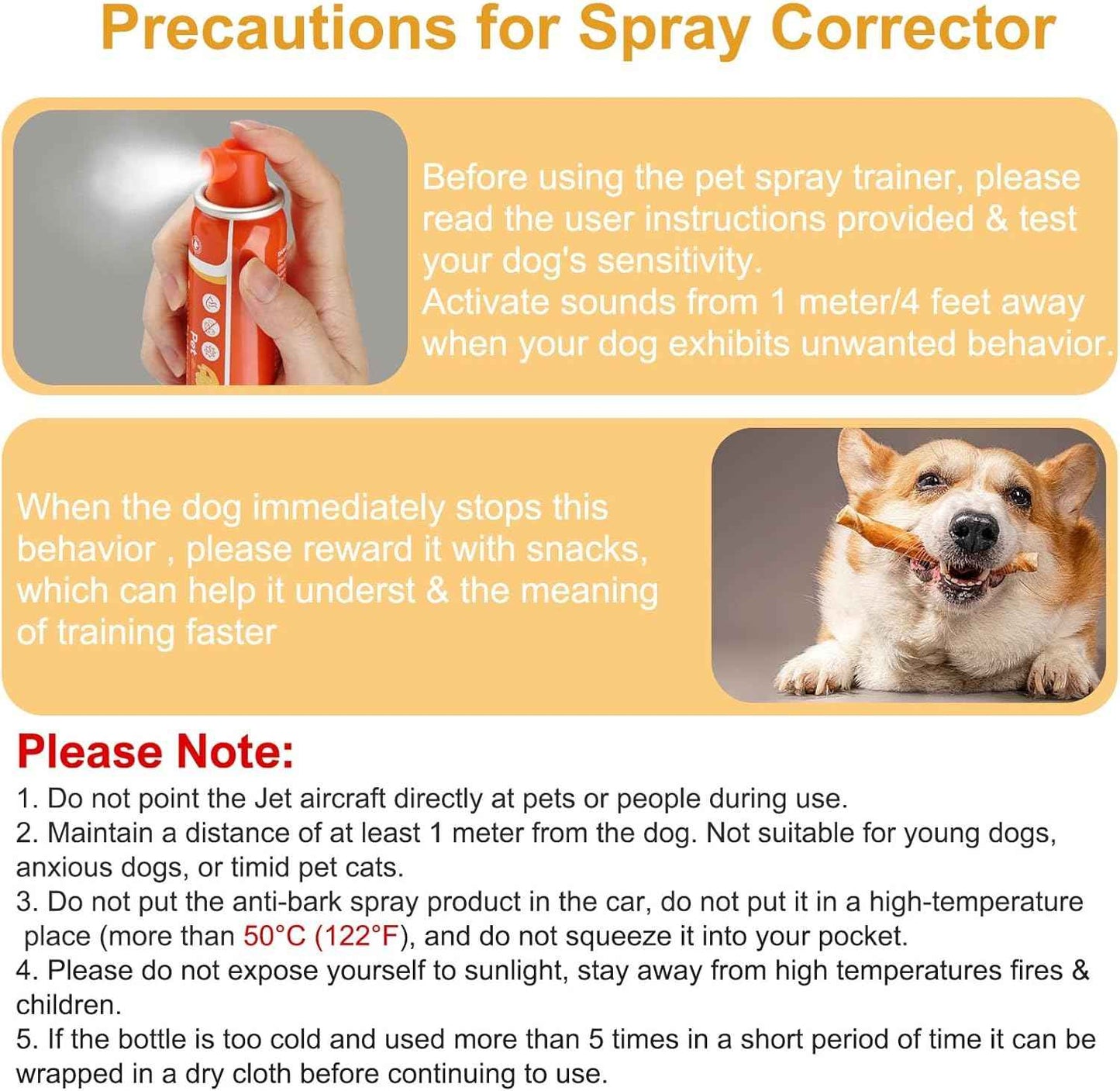 Spray Corrector Dog 80ml 4 Pack Spray Dog Trainer, Corrector Spray for Dog to Stops Barking, Jumping Up, Food Stealing, Dog Fights, Avoidance, Unwanted Dog Behaviour