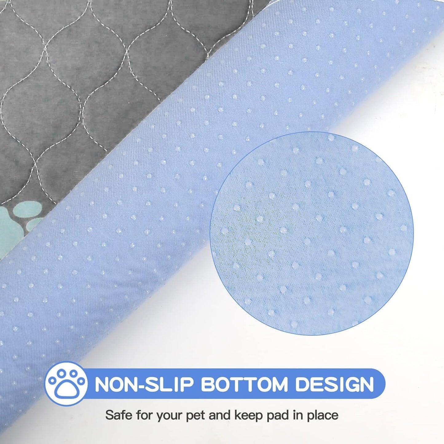 Aitmexcn Washable Puppy Dog Pee Pad, 2PCS 100% Waterproof Whelping Training Mat for Puppy/Senior Dog, Fast Drying Reusable Puppy Pads for Indoor, Outdoor and Car Travel- 18x24'' Llight Gray