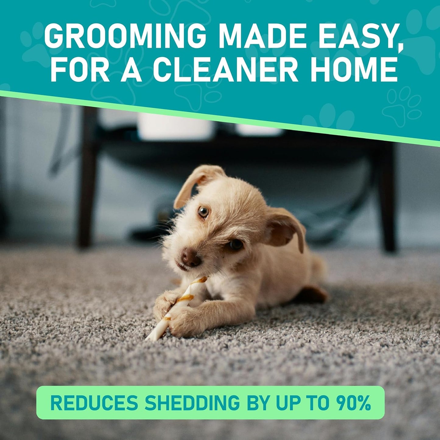 Maxpower Planet Pet Grooming Brush - Double-Sided Undercoat Rake for Dogs and Cats, Extra Wide, Reduces Shedding by 95%, White