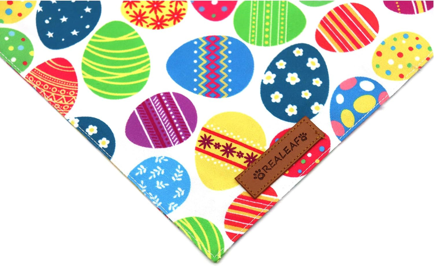 Realeaf Easter Dog Bandanas 2 Pack, Triangle Reversible Pet Scarf for Boy and Girl, Premium Durable Fabric, Holiday Bandana for Small Medium Large and Extra Large Dogs (X-Large)