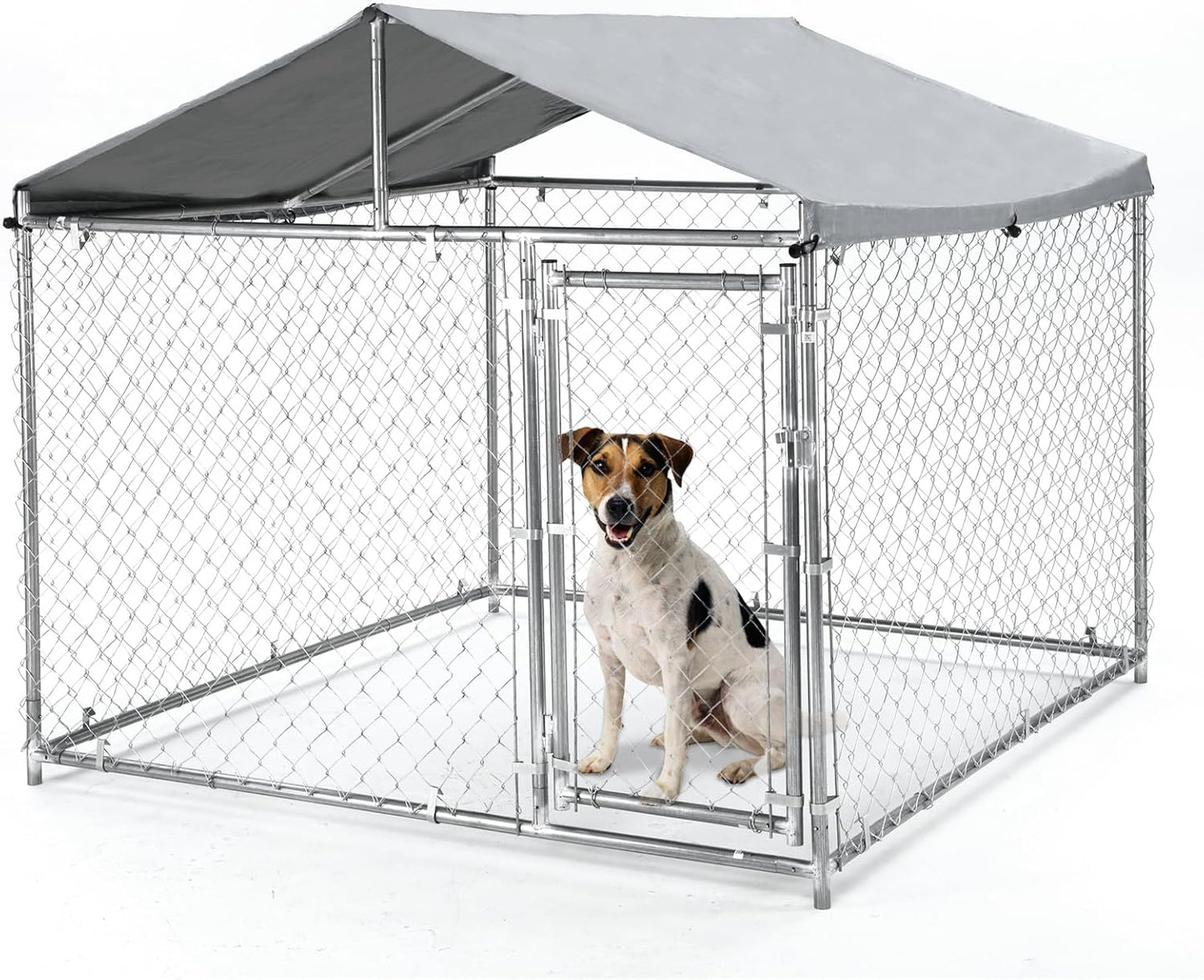 6x6FT Heavy Duty Outdoor Dog Kennel,Heavy Duty Dog Cage with Roof, Outdoor Dog Kennel, Dog Playpen Outdoor,Covered Dog Outside Kennel,Water-Resistant Canopy, for Medium and Large Dogs