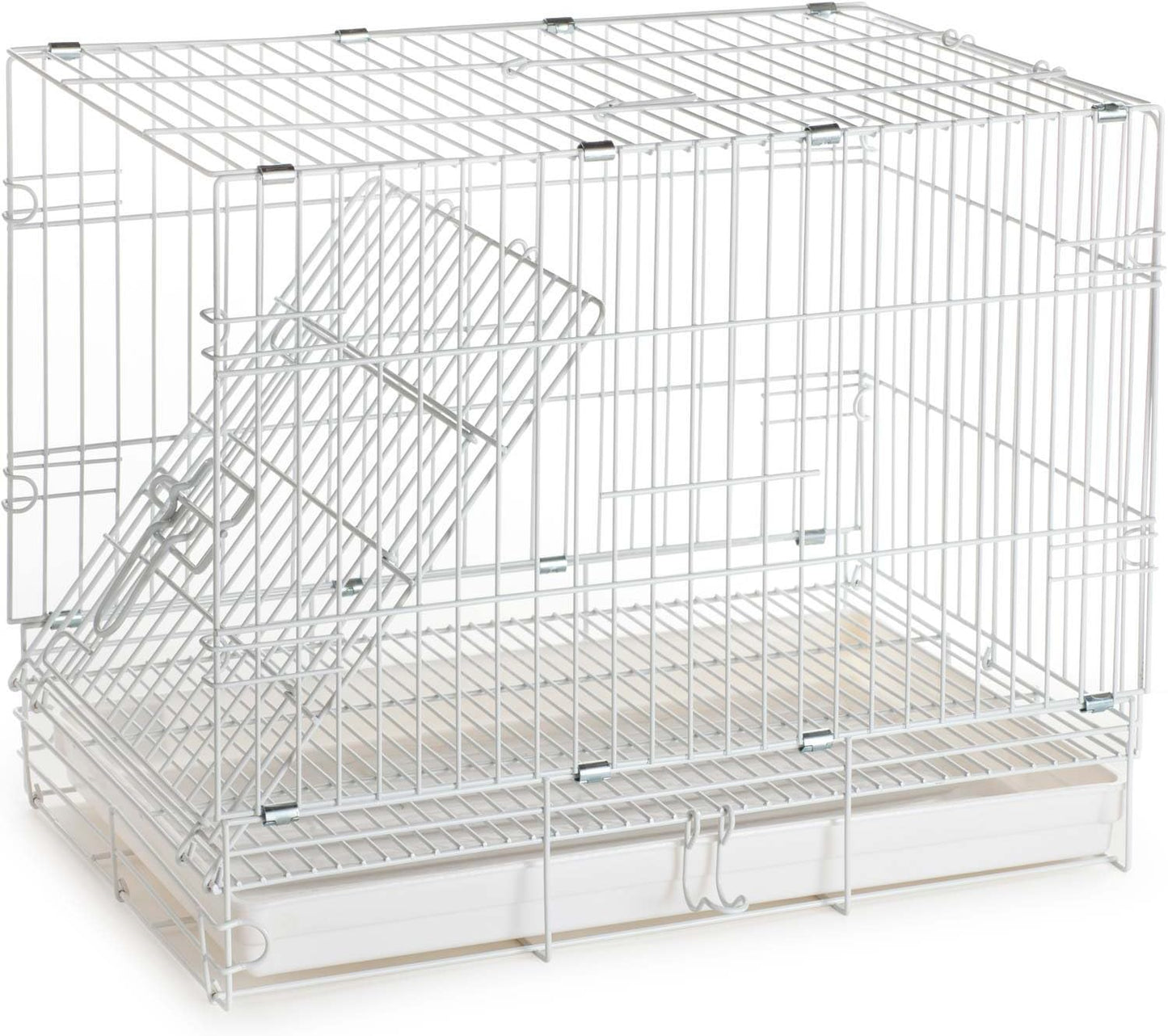 Large Portable Durable Metal Travel or Veterinary Easy Collapsable Parrot Bird Carrier Beaks Proof Carrier Cage Easy Clean Pull Out Tray Stainless Steel Feeder Bowls Natural Wooden Perch