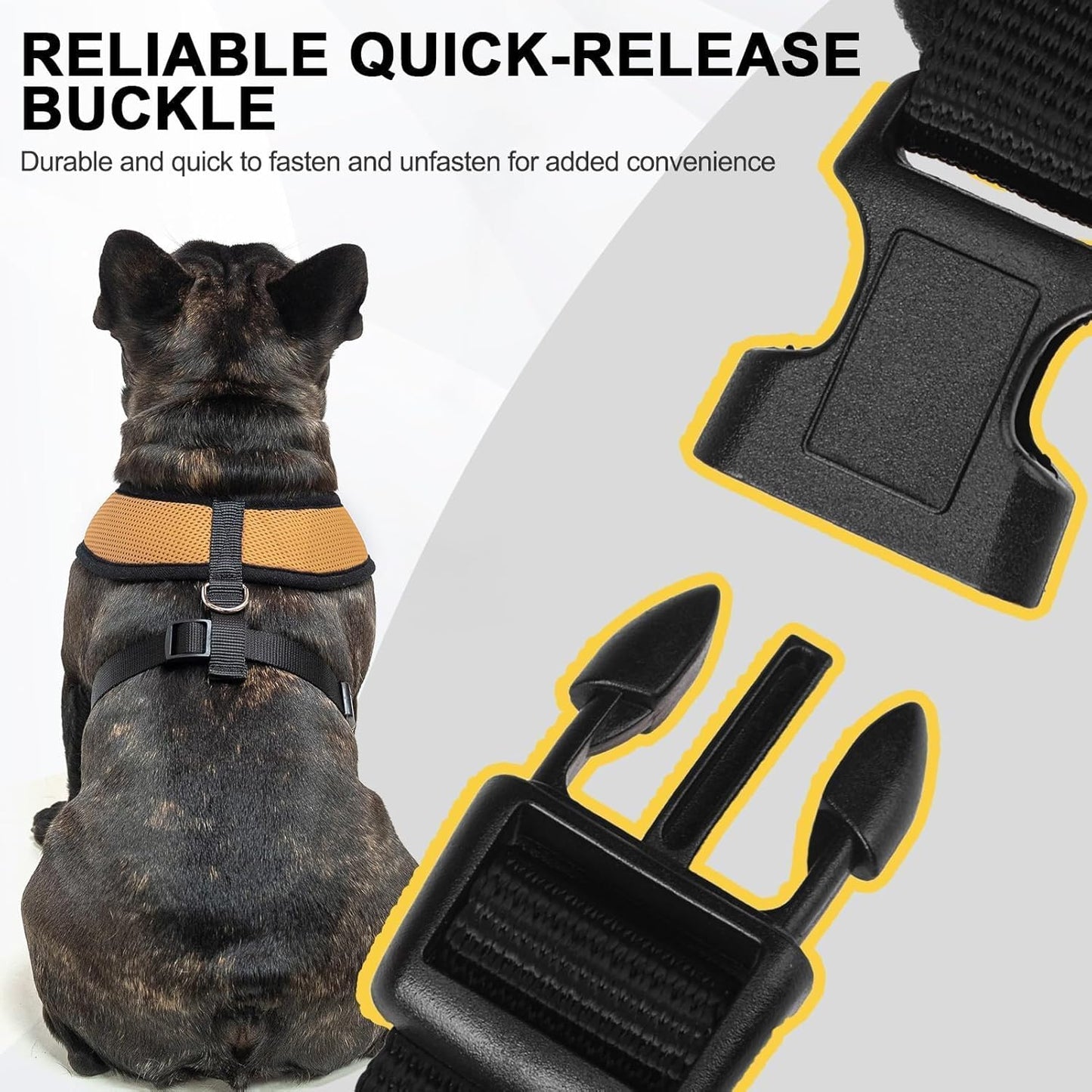 BINGPET No Pull Dog Harness,Soft Mesh Breathable All Weather Vest Harness,Safety Protection Design Durable Adjustable Step-in Easy Walk Dog Harness for Small Medium Large Dogs(Beige,L)