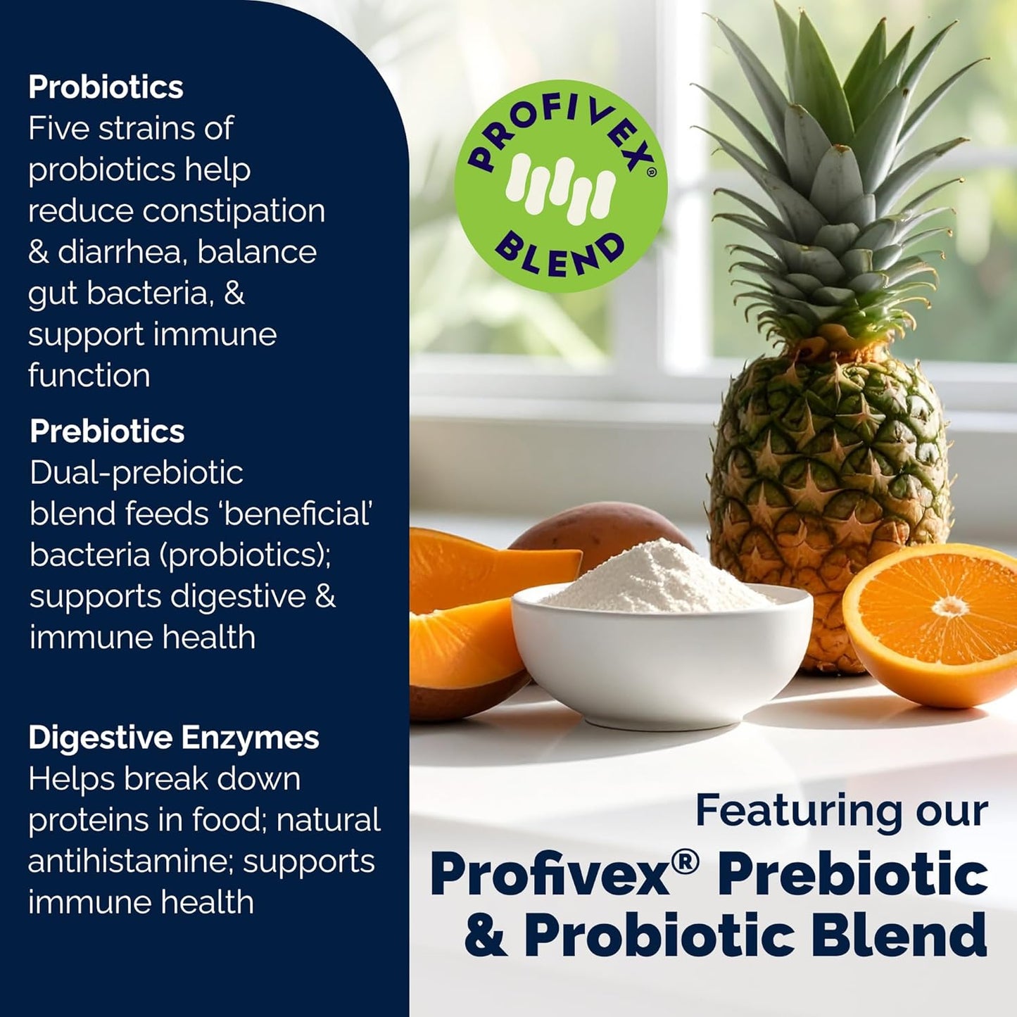 Vetnique Glandex Daily Probiotics for Dogs with Prebiotics to Support Gut Health with Fiber and Digestive Enzymes, Probiotic Chews or Powders (4.25oz Powder, Pork Powder)