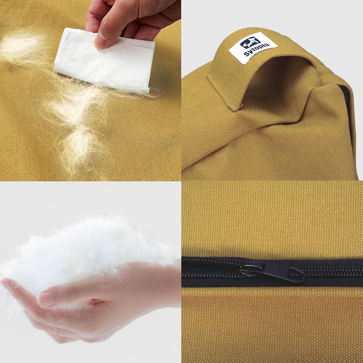 Sytopia 42-Inch Canvas Outdoor Dog Bed, Washable & Waterproof with Chew-Resistant Removable Cover, Ideal for Extra Large Dogs for Indoor, Outdoor, Crate, or Patio Use (Yellow)