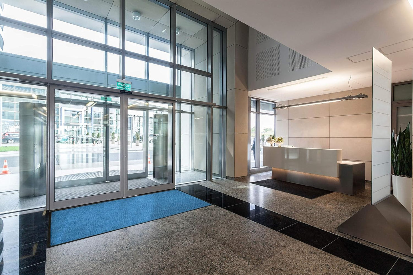 WaterHog Diamond | Commercial-Grade Entrance Mat with Rubber Border – Indoor/Outdoor, Quick Drying, Stain Resistant Door Mat (Evergreen, 4' x 10')