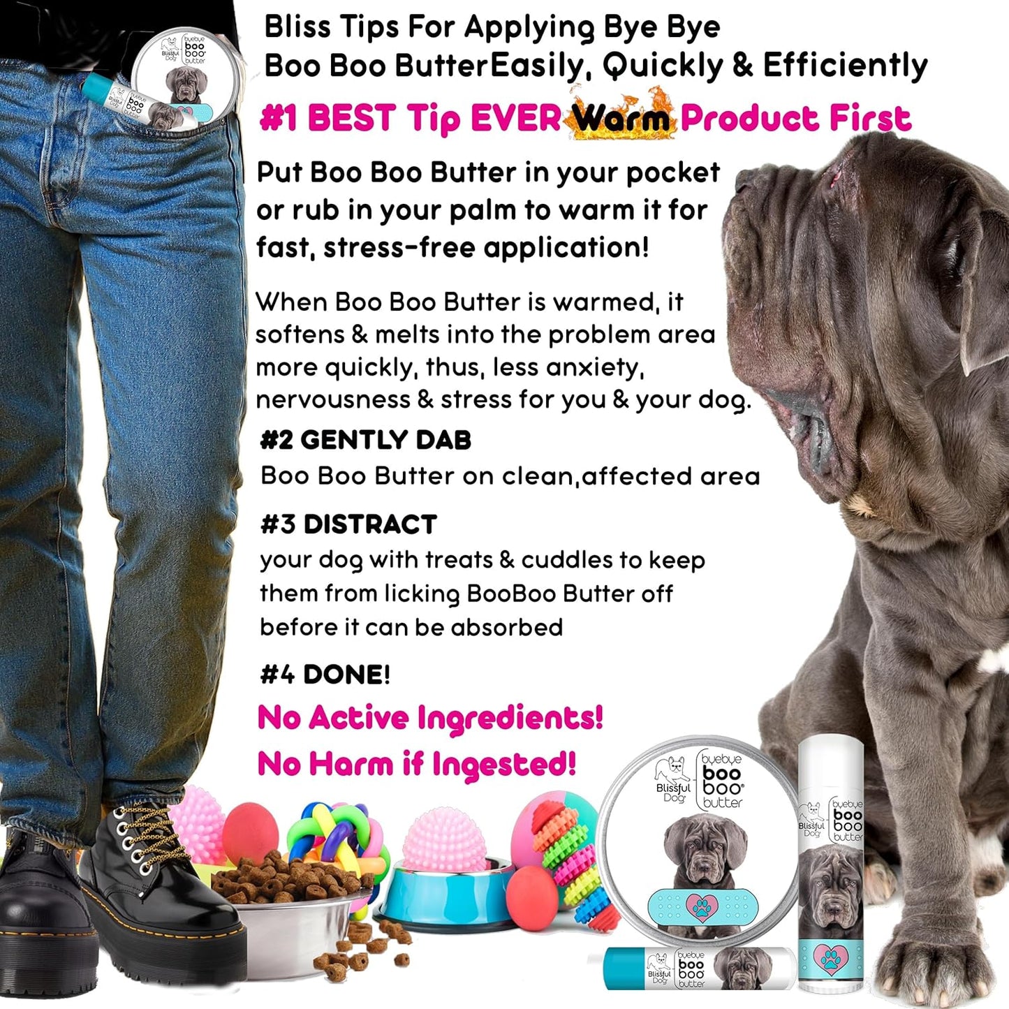 The Blissful Dog 1 oz TIN Neapolitan Mastiff Booboo Butter