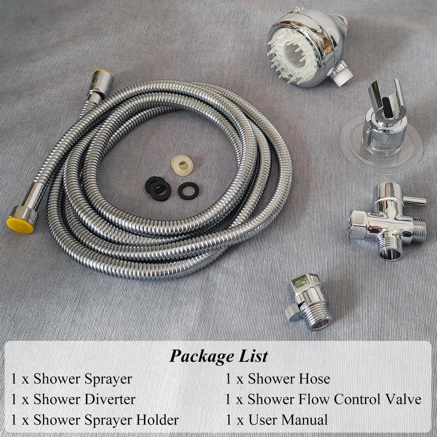 Sneatup Pet Shower Set with 8.2ft Hose & Flow Control Valve for Bathroom Shower Arm