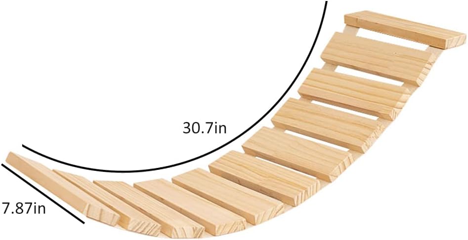 Wall Mounted Cat Bridge - 30.7" Wooden Cat Perch Ladder Hammock Cloud Shelf Activity Tree Furniture Kitty Climber Tower Condo