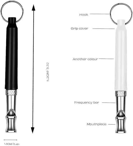 Dog Whistle to Stop Barking Neighbors Dog, Adjustable Ultrasonic Silent Dog Whistle, Professional Recall Dog Training Whistles, with Lanyard (Black and White) 2 Pack Dog Whistle.