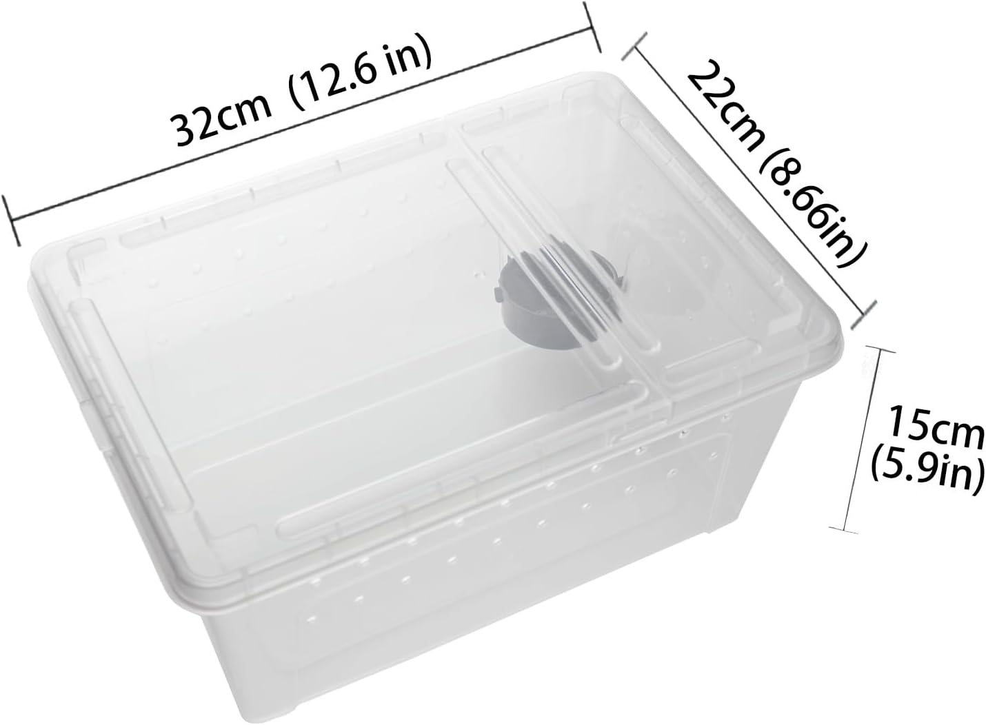 OMEM Portable Reptile Terrarium Habitat for Mini Pet Houses Breathable Holes Stackable Container (L)