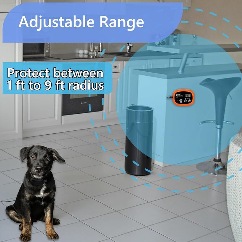 Indoor Pet Barrier for Dog,Wireless Indoor Electric Fence,Pet Gate, Keeps Areas Off Limits,Dog Home Proofing, Waterproof/Rechargeable/Beep/Static Training Collar