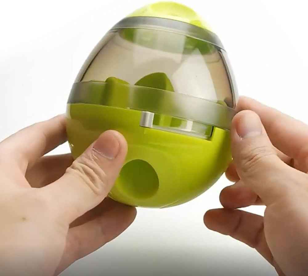 Interactive Dog Treat Toy Adjustable Treat Dispensing Ball Food Dispenser Tough Slow Feeder Puppy Enrichment Training Toy Pet Interactive Chase Toys for Small Medium Dogs Gift for Pets (Green)