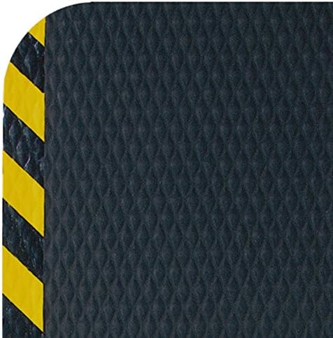 American Floor Mats Hog Heaven 5/8 inch Black & Yellow Border 2' x 5' Nitrile Backed Anti-Fatigue Comfort Mat