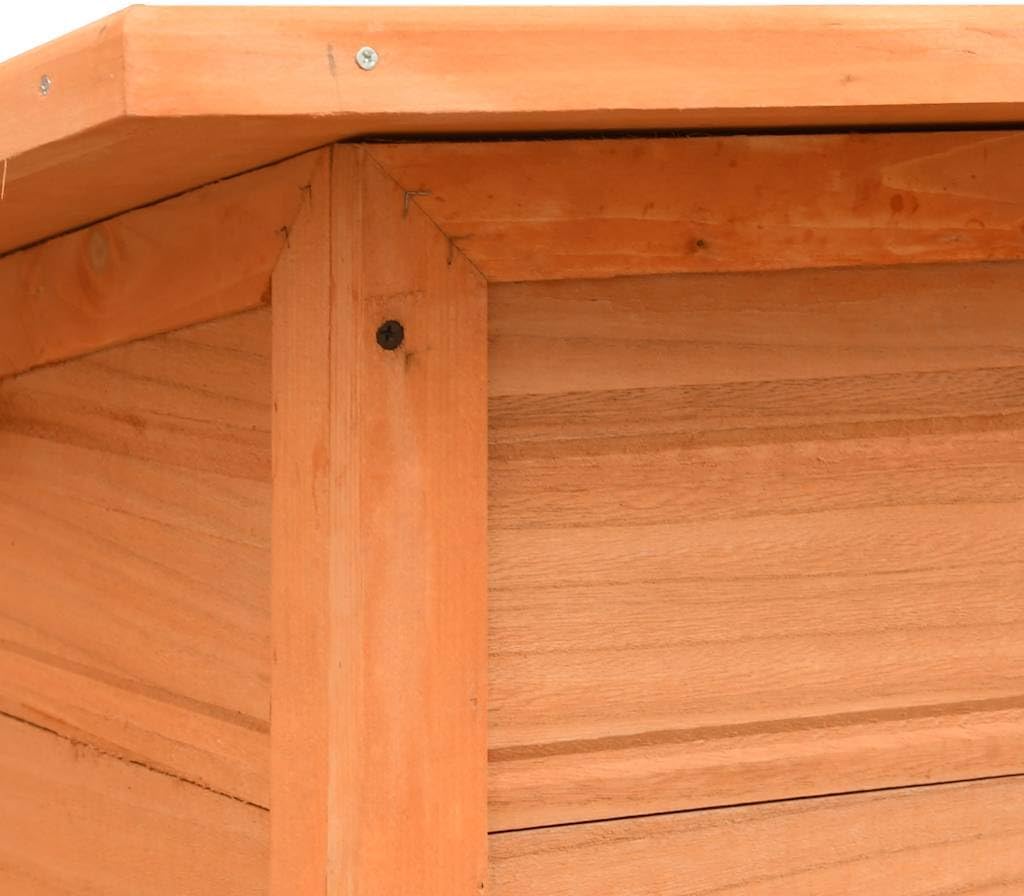 Wooden Dog House for Medium Dogs, Rustic Solid Pine and Fir Wood Outdoor Pet Kennel, Shelter for Backyard and Garden, 47.2 x 30.3 x 33.9 Inches