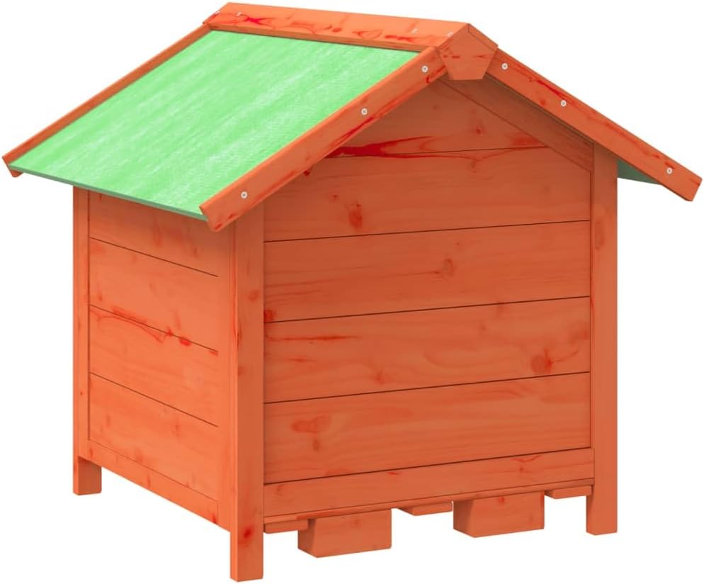 Outdoor Dog Kennel, Solid Pine Wood Pet House for Small Medium Dogs, Rustic Rectangular Pet Shelter for Garden Backyard, Sturdy Wood Dog House 25.6 x 25.6 x 24.2 in