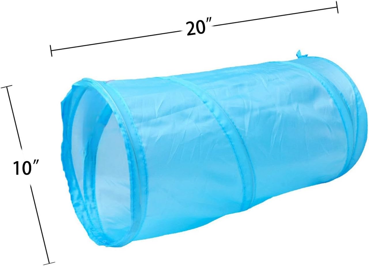 iCAGY Foldable Spiral Cat Tunnel - Indoor Toy for Small Cats, Kittens, and Rabbits - Tube for Interactive Play and Outdoor Fun - Pet Activity Toy Light Green 20" 3 Pcs