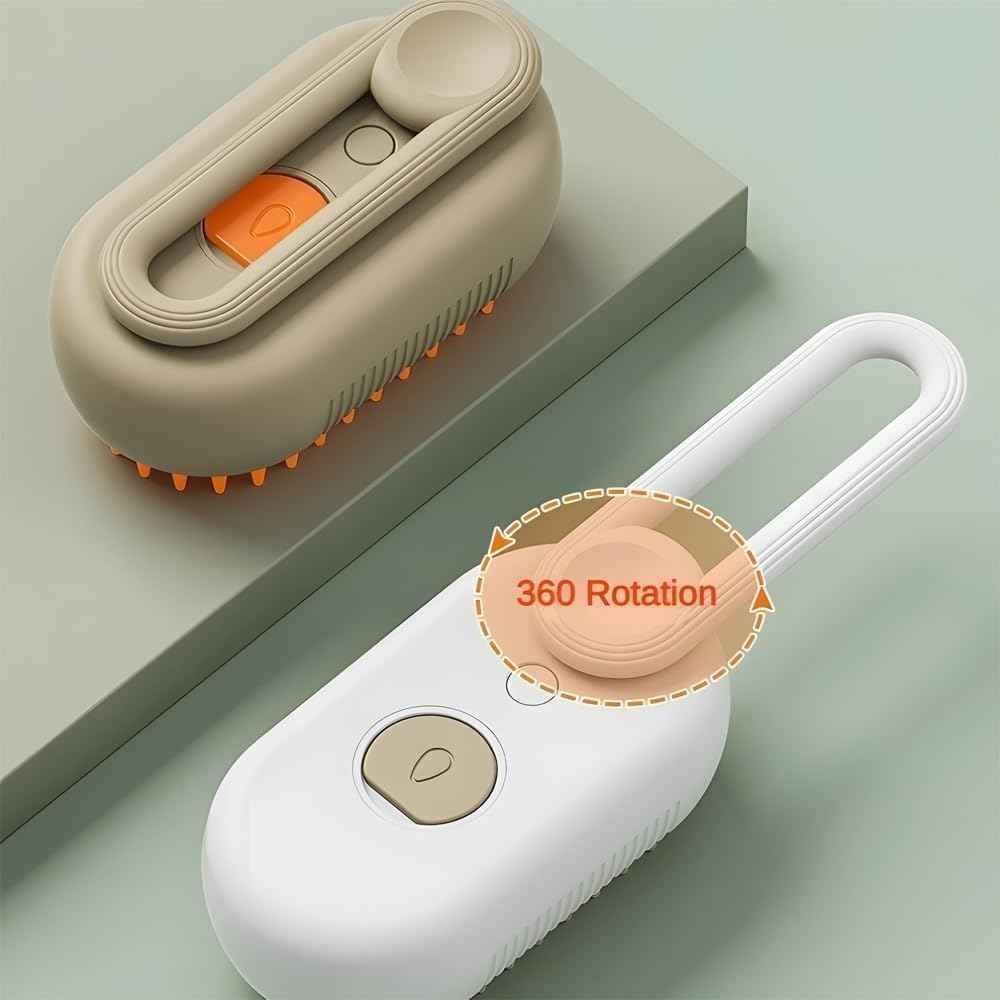 Cat Brush Quick & Easy Pet Hair Remover Comb,3 In 1 Cat Steam Pet Brush with Spray Function (White)