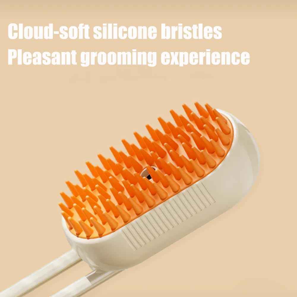 Cat Brush Quick & Easy Pet Hair Remover Comb,3 In 1 Cat Steam Pet Brush with Spray Function (White)