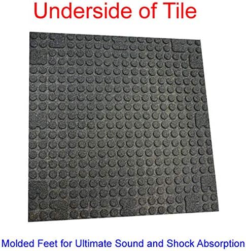 American Extreme Rubber Gym Mats - 1 Inc Thick Colorful Mats - Sound & Shock Absorbing - Blue/Grey/White 4-Mat Pack (Covers 16 Sq Ft)