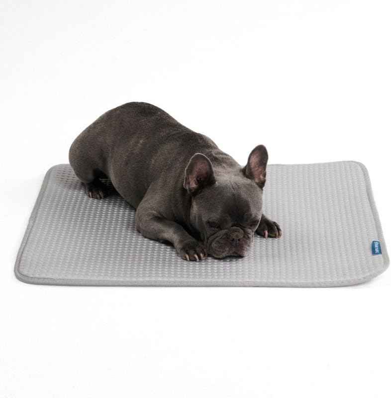 Spark Paws Cooling Mat for Dogs - Self Cooling Dog Mat & Pet Cooling Pad for Large, Medium & Small Dogs - Non-Toxic, Non-Gel Washable Cooling Bed - Waffle Grey - Size M
