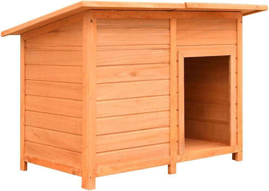Wooden Dog House for Medium Dogs, Rustic Solid Pine and Fir Wood Outdoor Pet Kennel, Shelter for Backyard and Garden, 47.2 x 30.3 x 33.9 Inches