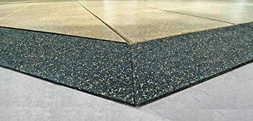 American Floor Mats - Extreme Rubber Gym Tiles - 1 Inch Thick Colorful Rubber Gym Tiles - Superior Shock and Sound Absorbing Tiles - 35% Gold/Grey/White 50 Tile Pack (Covers 200 Sq Ft)