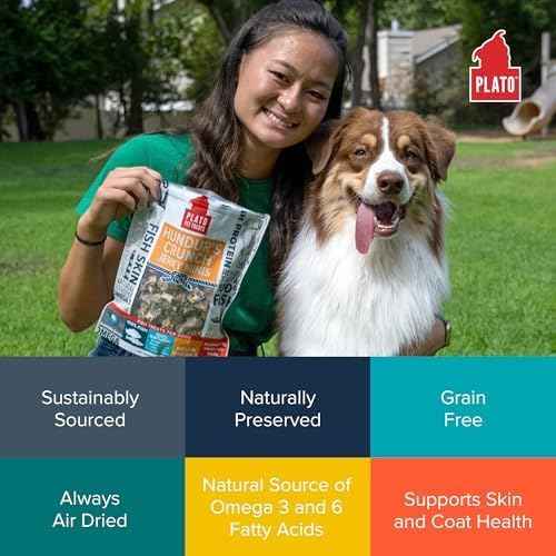 PLATO Pet Treats Fish Dog Treats - Air-Dried, Single Ingredient Dog Treat - with Omega 3 & 6 Fatty Acids to Support Skin and Coat - Cod Fish Skin - Hundur’s Crunch Jerky Mini - 10 oz - 2 Pack