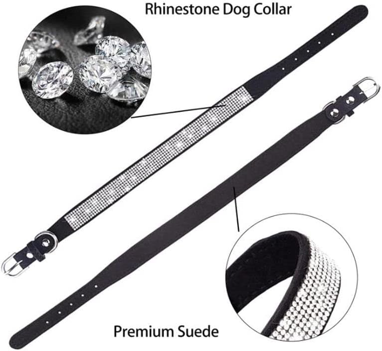 Rhinestone Dog Collar for Small Dogs, Bling Diamond Fancy Crystal Glitter Pretty Jewel Pet Puppy Collars for XXS XS Small Medium Large Breed Girl Dogs Female Cats Kitten, Purple XXSmall