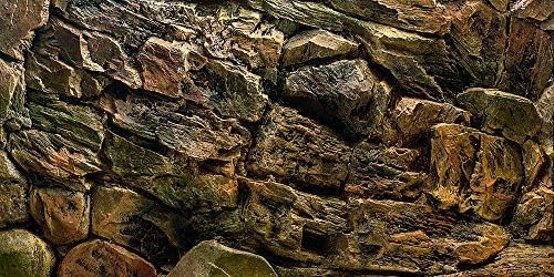 Rock Wall Aquarium Background Poster PVC Fish Tank Decor Landscape 24 36 48 72 (60" x 30"/ 152 x 76cm)