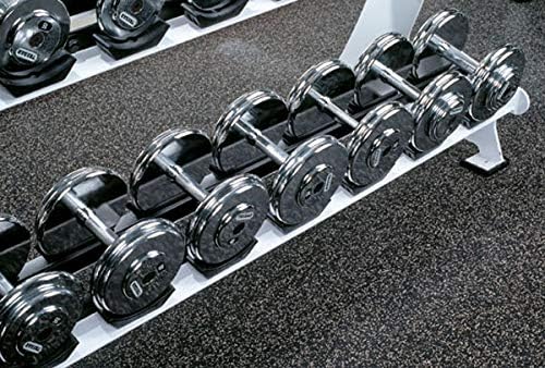 American Floor Mats 1/4in (7mm) Thick Solid Black 4' x 45' Heavy Duty Rubber Rolls, Protective Exercise Mats, Home Gym Rubber Flooring
