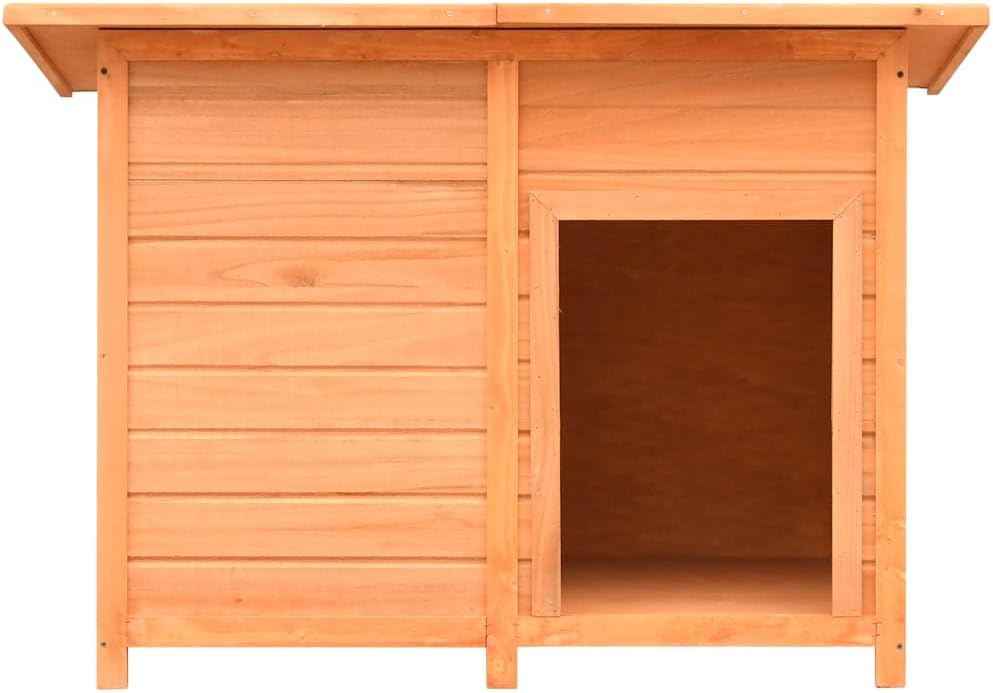Wooden Dog House for Medium Dogs, Rustic Solid Pine and Fir Wood Outdoor Pet Kennel, Shelter for Backyard and Garden, 47.2 x 30.3 x 33.9 Inches