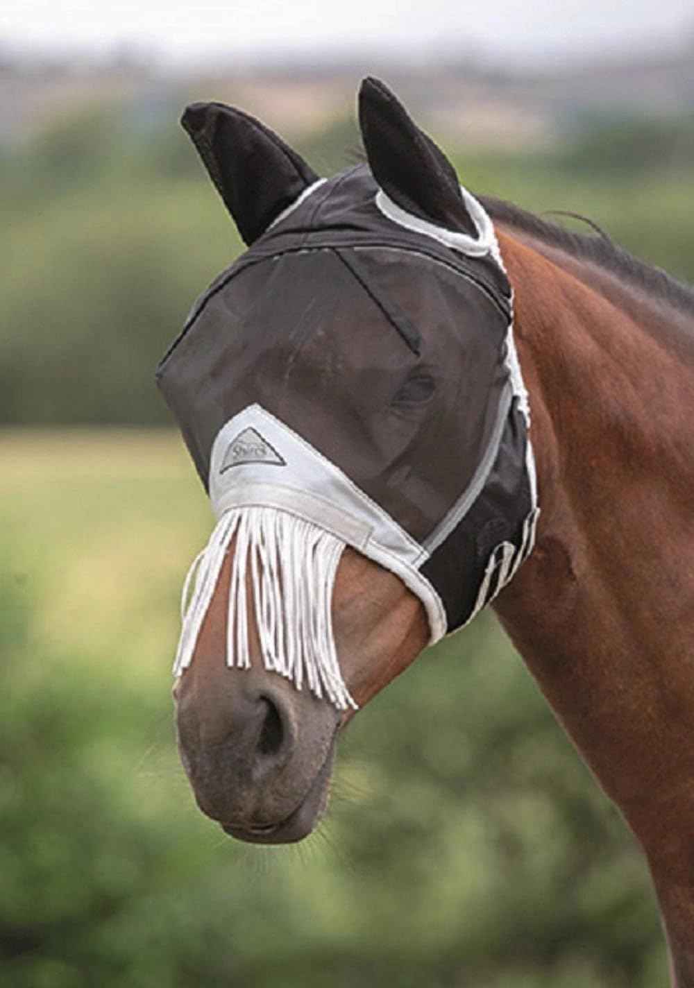 FINE MESH Fly MASK with Nose Fringe (Pony, Black)