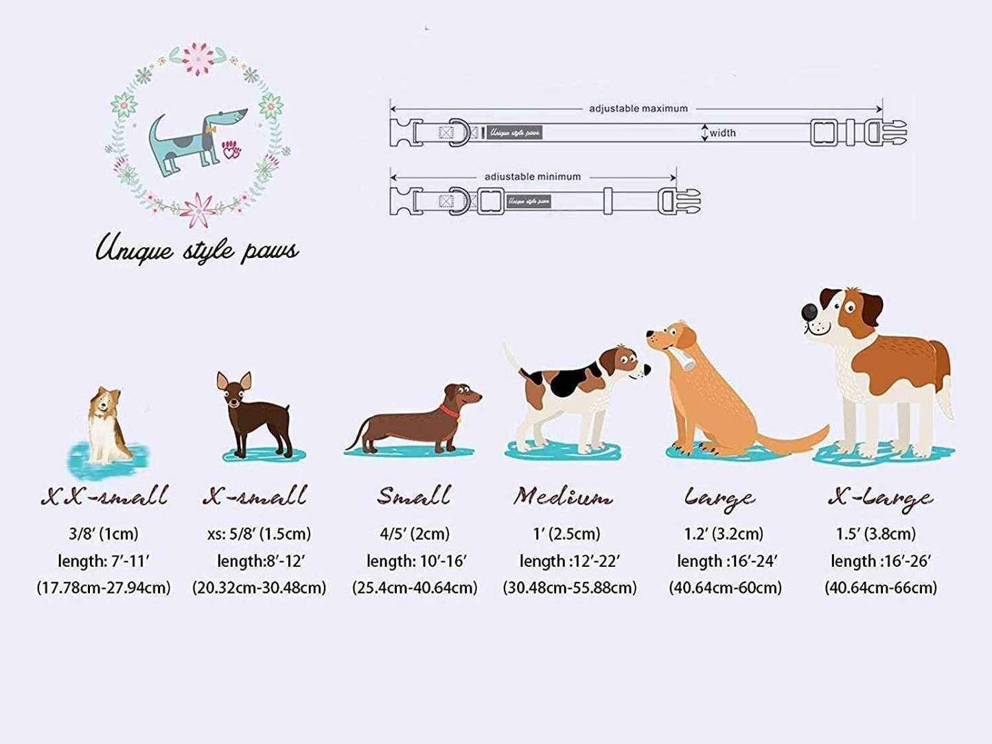 Unique Style Paws Thanksgiving Day Dog Collar with Bow Blue Turkey Cotton Puppy Collars for Small Medium Large Dogs