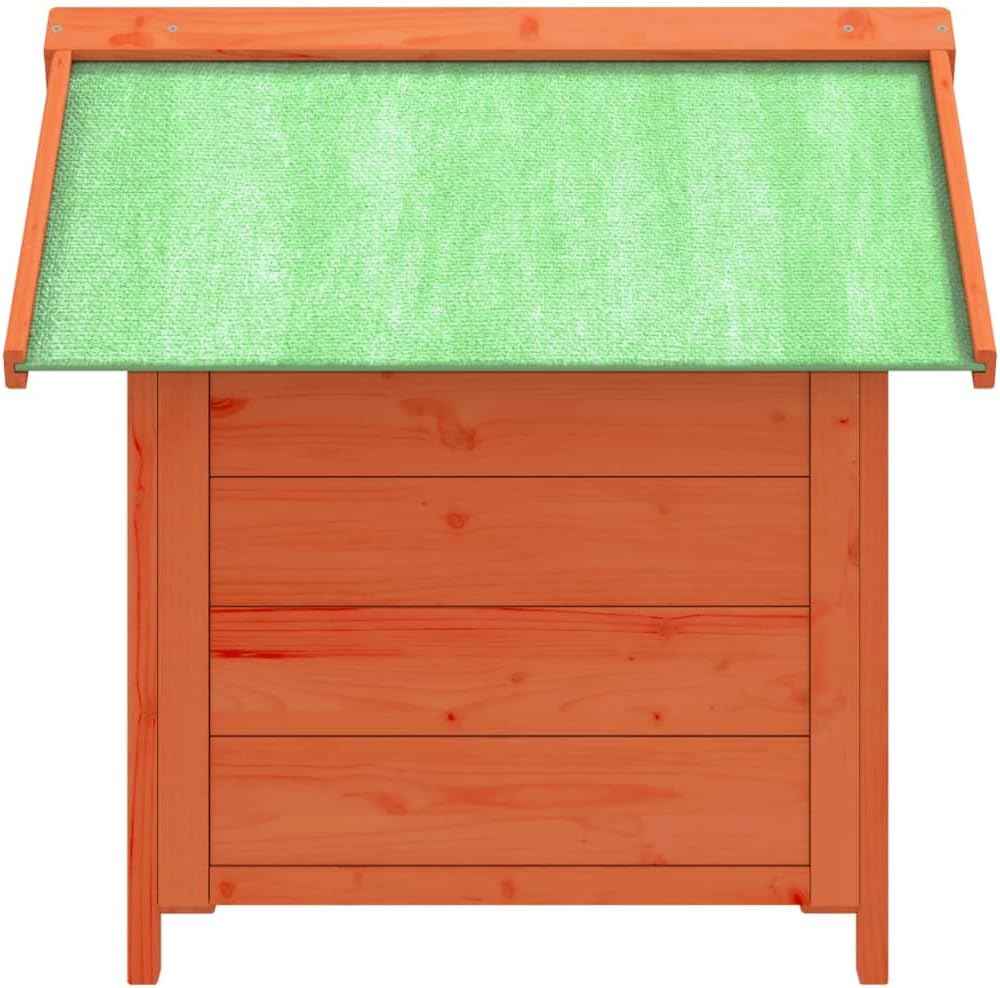 Outdoor Dog Kennel, Solid Pine Wood Pet House for Small Medium Dogs, Rustic Rectangular Pet Shelter for Garden Backyard, Sturdy Wood Dog House 25.6 x 25.6 x 24.2 in