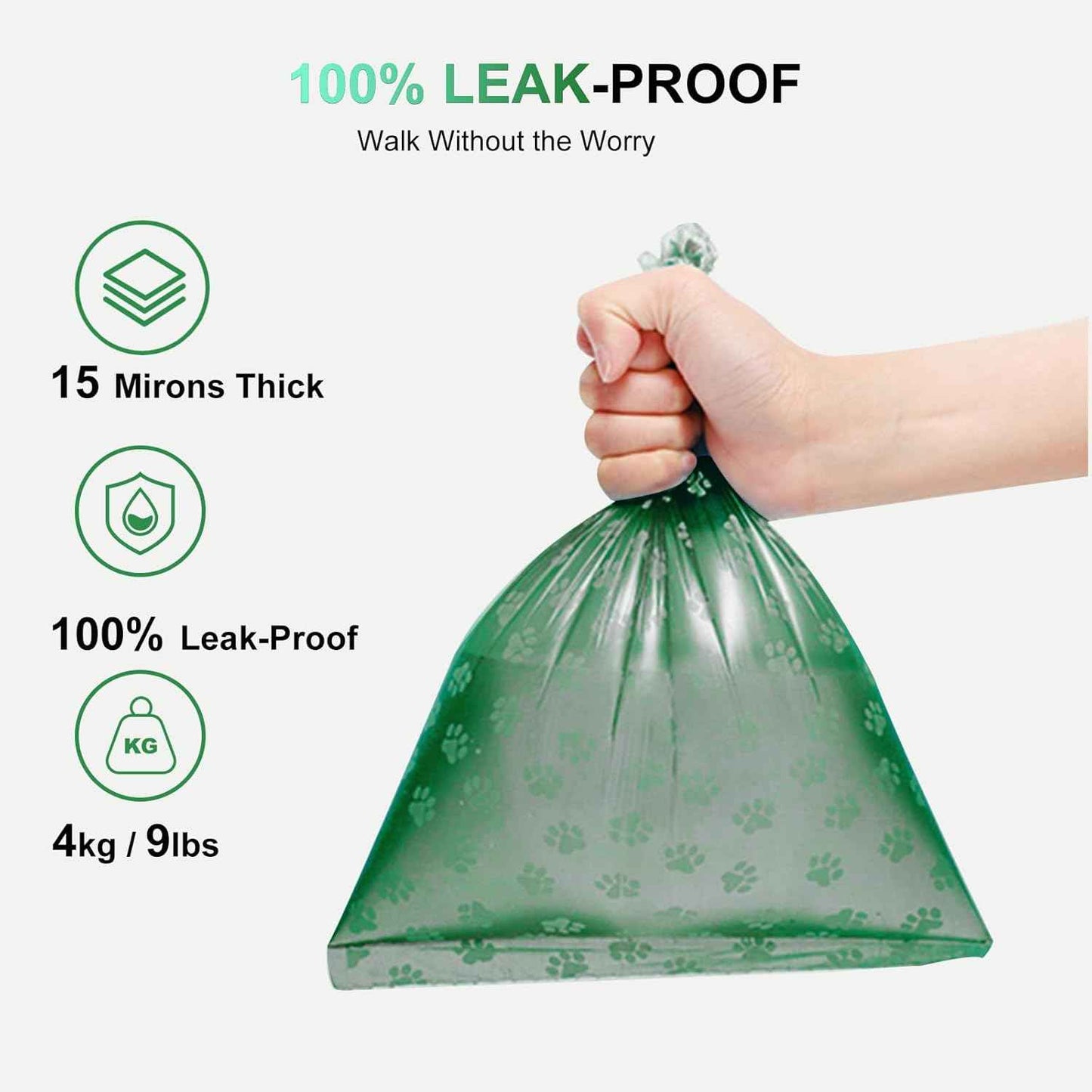 120Pcs Thick Dog Poop Bags Rolls, Leak-Proof Poop Bags for Dog and Cats Litter, 9x13 Inch Scented Pet Waste Bag for Small - Large Dogs Walking, Fits Most Doggie Bag Holder for Leash