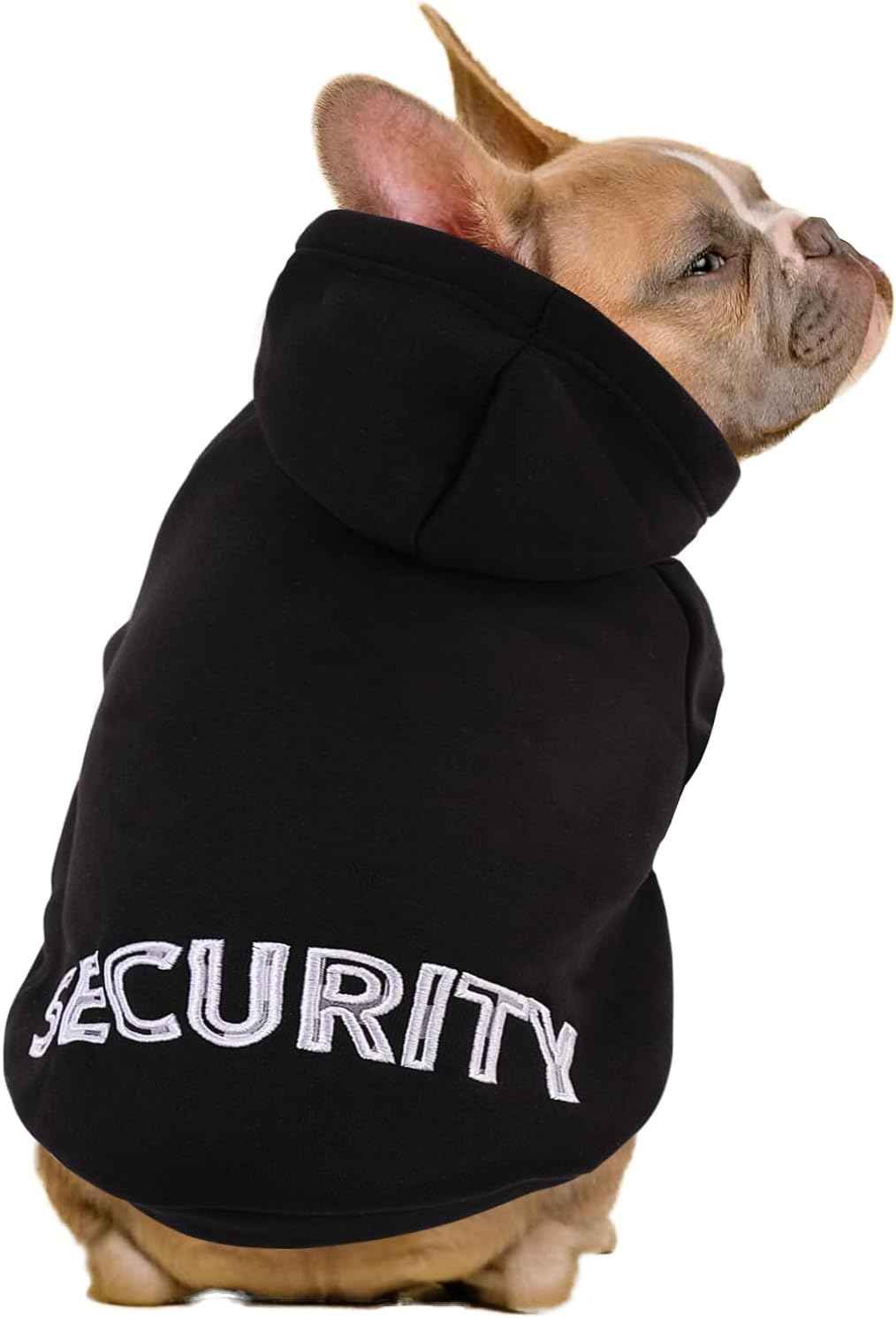 SAWMONG Dog Hoodie,Flannel Pet Hooded Sweater with Hat Puppy Pullover Sweater Shirt,Dog (Security Black,S)