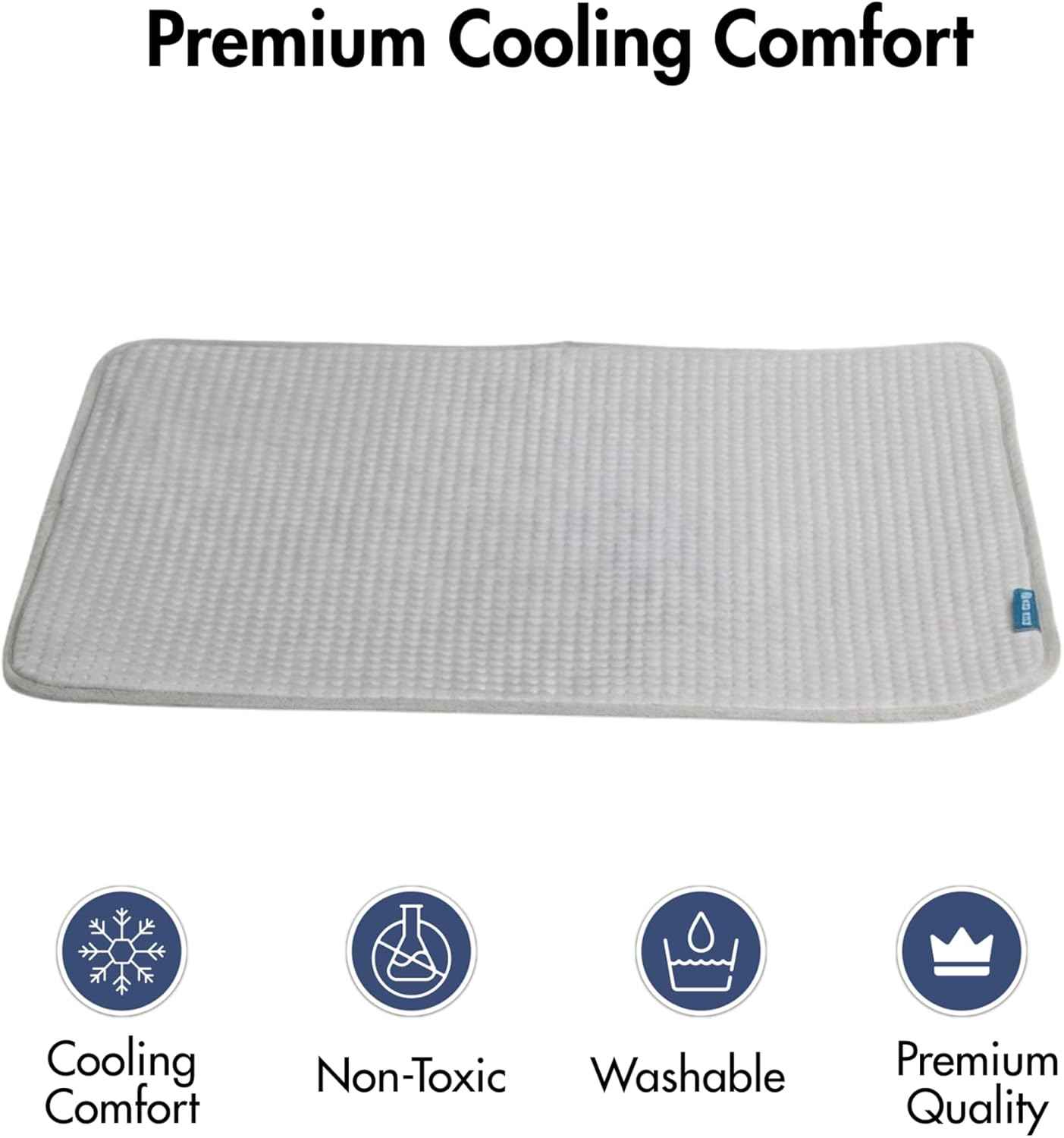 Spark Paws Cooling Mat for Dogs - Self Cooling Dog Mat & Pet Cooling Pad for Large, Medium & Small Dogs - Non-Toxic, Non-Gel Washable Cooling Bed - Waffle Grey - Size M
